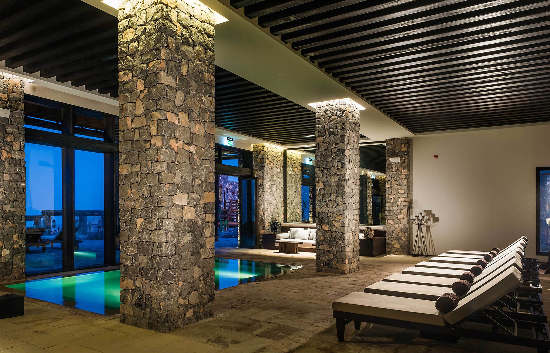 Indoor pool. Alila Jabal Akhdar, Nizwa, Oman. Hotel Review by TravelPlusStyle. Photo © Alila Hotels and Resorts