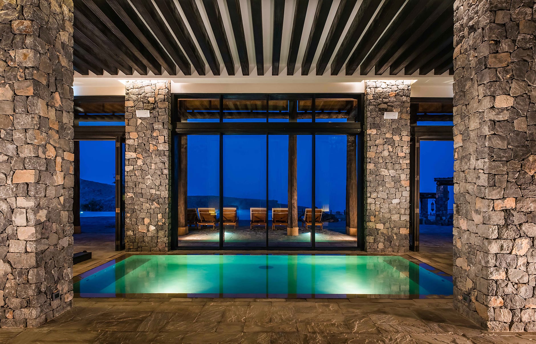 Indoor pool. Alila Jabal Akhdar, Nizwa, Oman. Hotel Review by TravelPlusStyle. Photo © Alila Hotels and Resorts