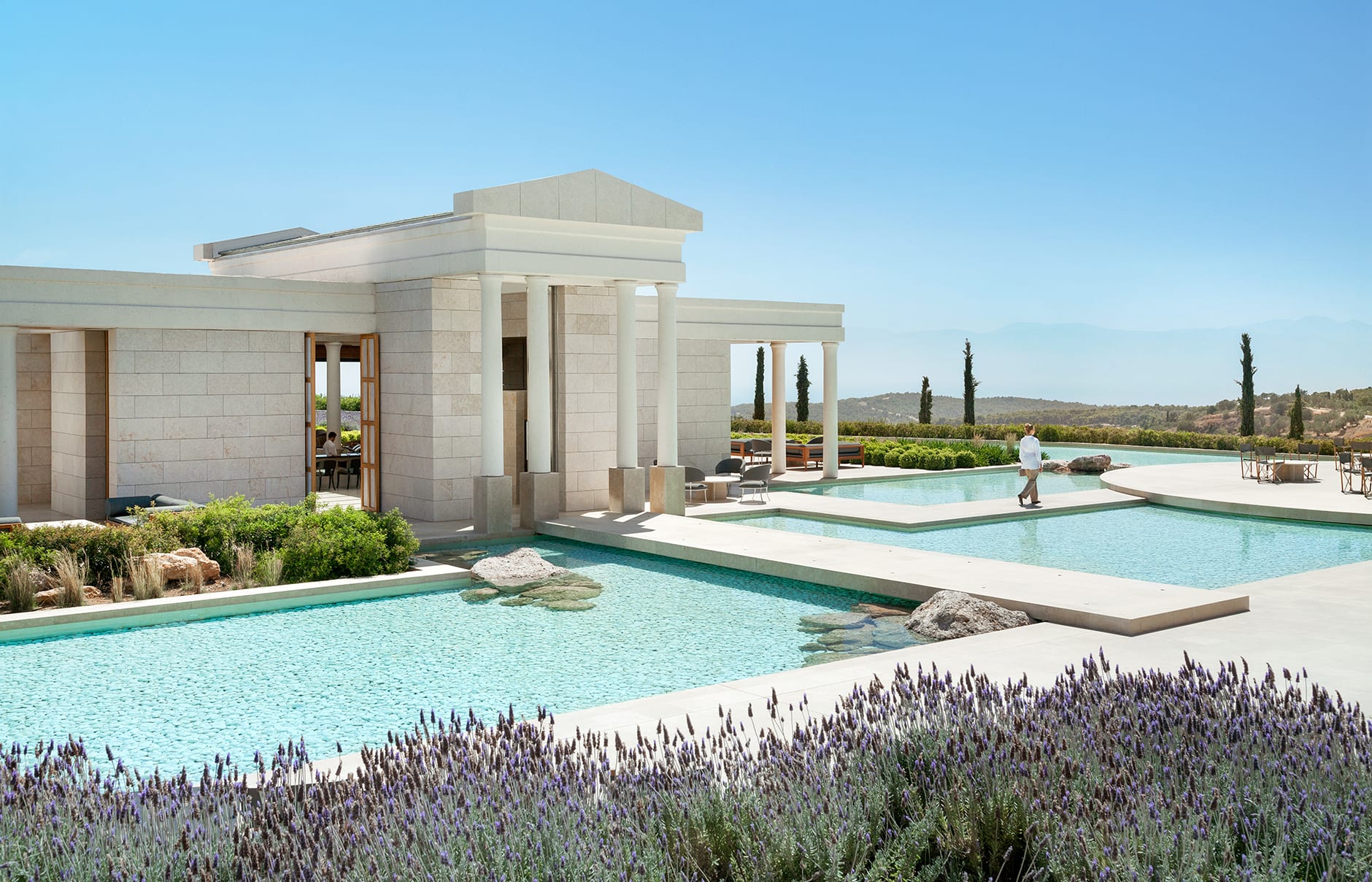 Amanzoe, Porto Heli, Peloponnese, Greece. Luxury Hotel Review by TravelPlusStyle. © Aman Resorts