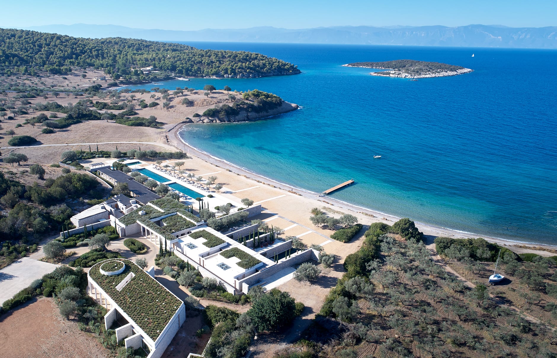 Amanzoe, Porto Heli, Peloponnese, Greece. Luxury Hotel Review by TravelPlusStyle. © Aman Resorts