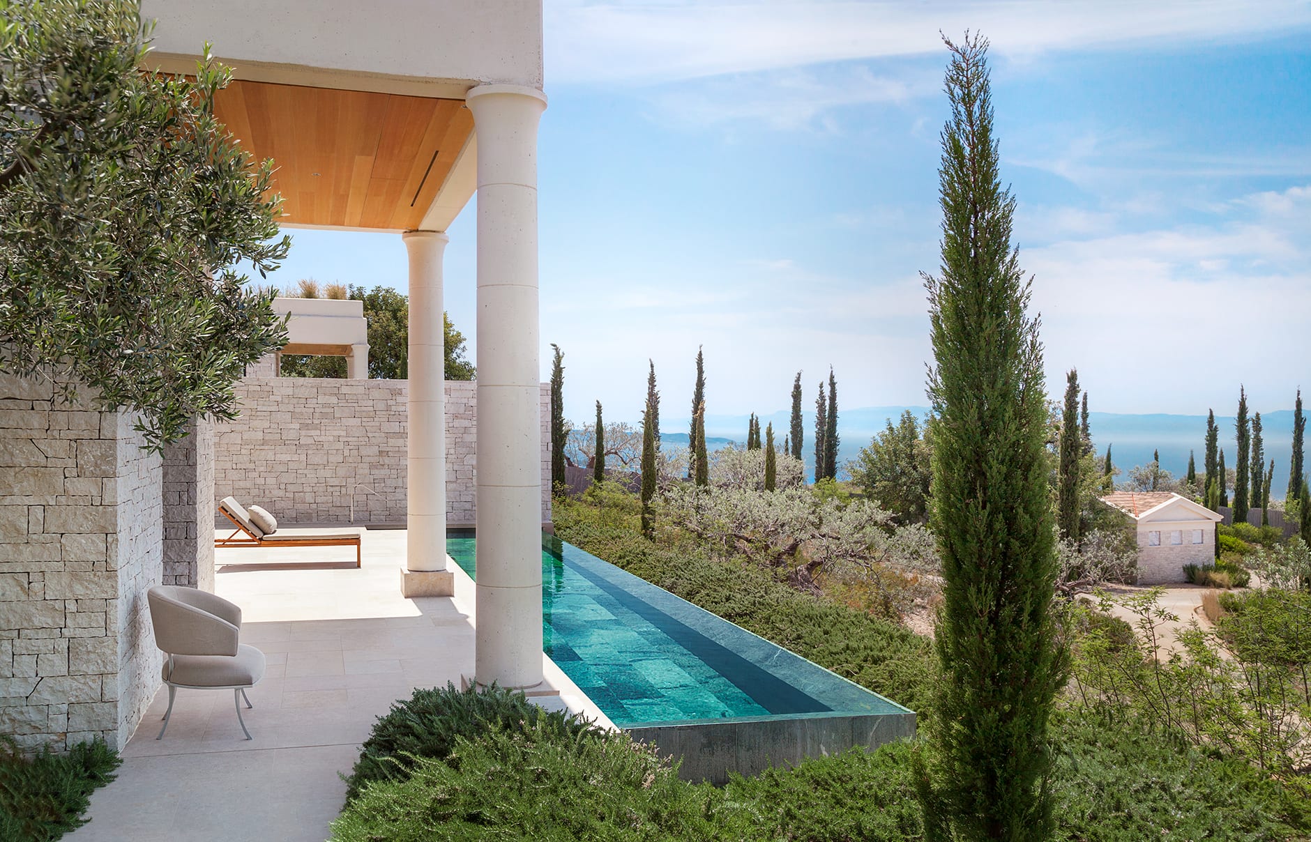 Amanzoe, Porto Heli, Peloponnese, Greece. Luxury Hotel Review by TravelPlusStyle. © Aman Resorts