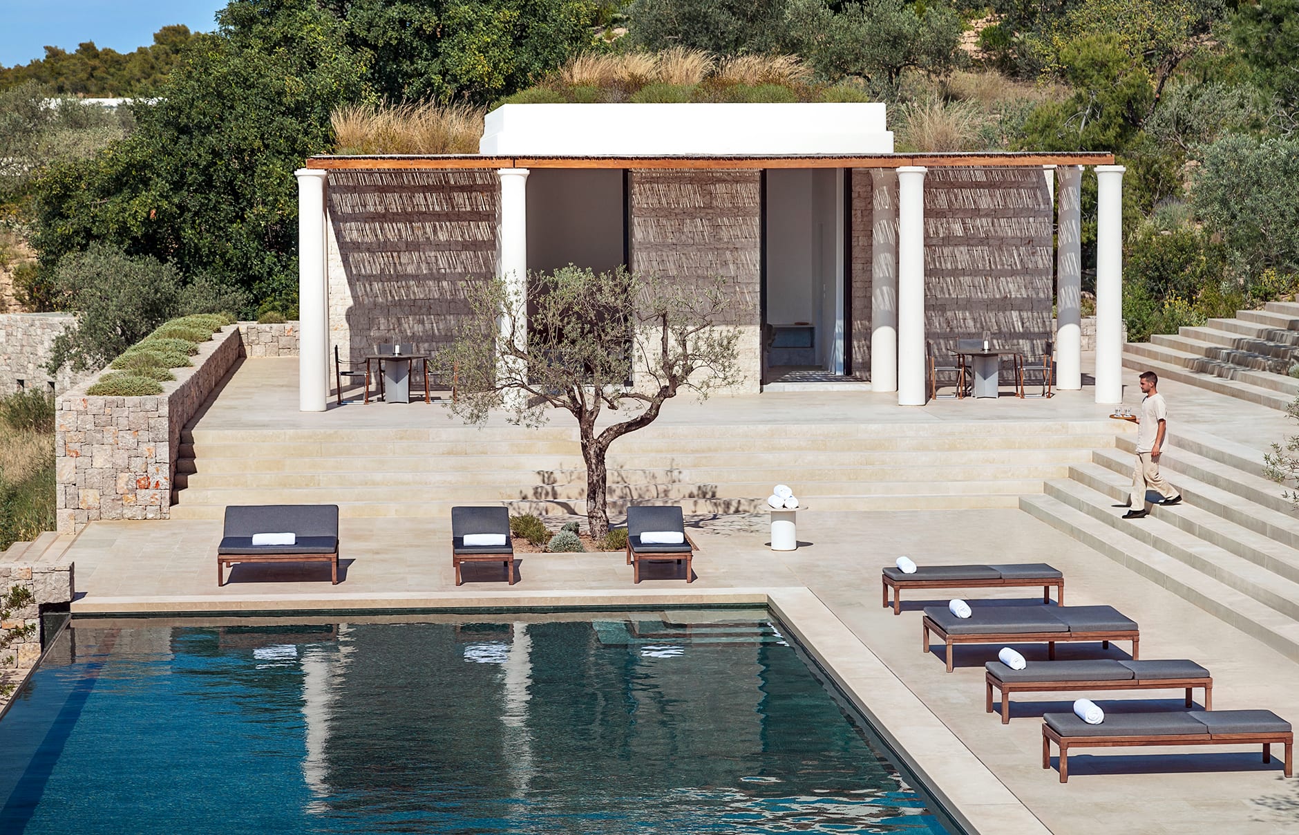 Amanzoe, Porto Heli, Peloponnese, Greece. Luxury Hotel Review by TravelPlusStyle. © Aman Resorts