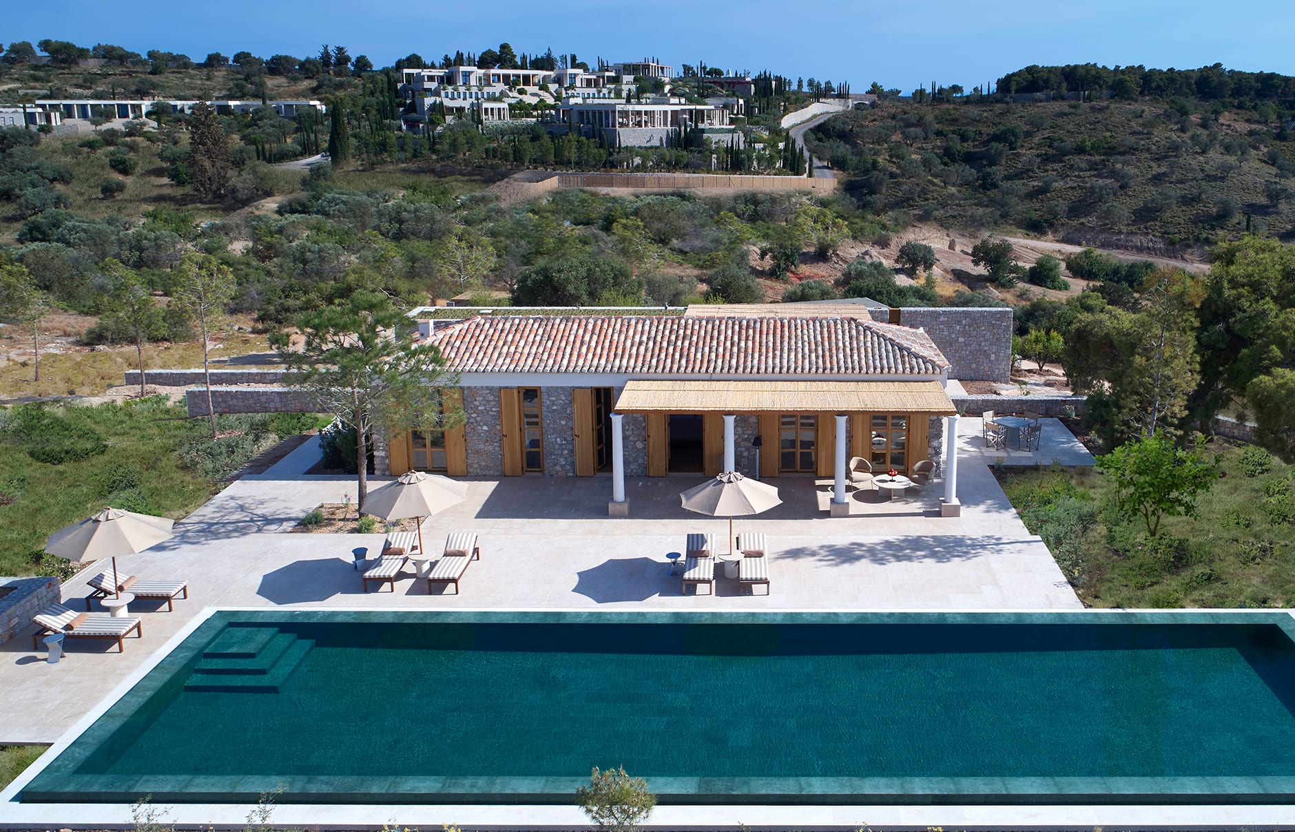 Amanzoe, Porto Heli, Peloponnese, Greece. Luxury Hotel Review by TravelPlusStyle. © Aman Resorts