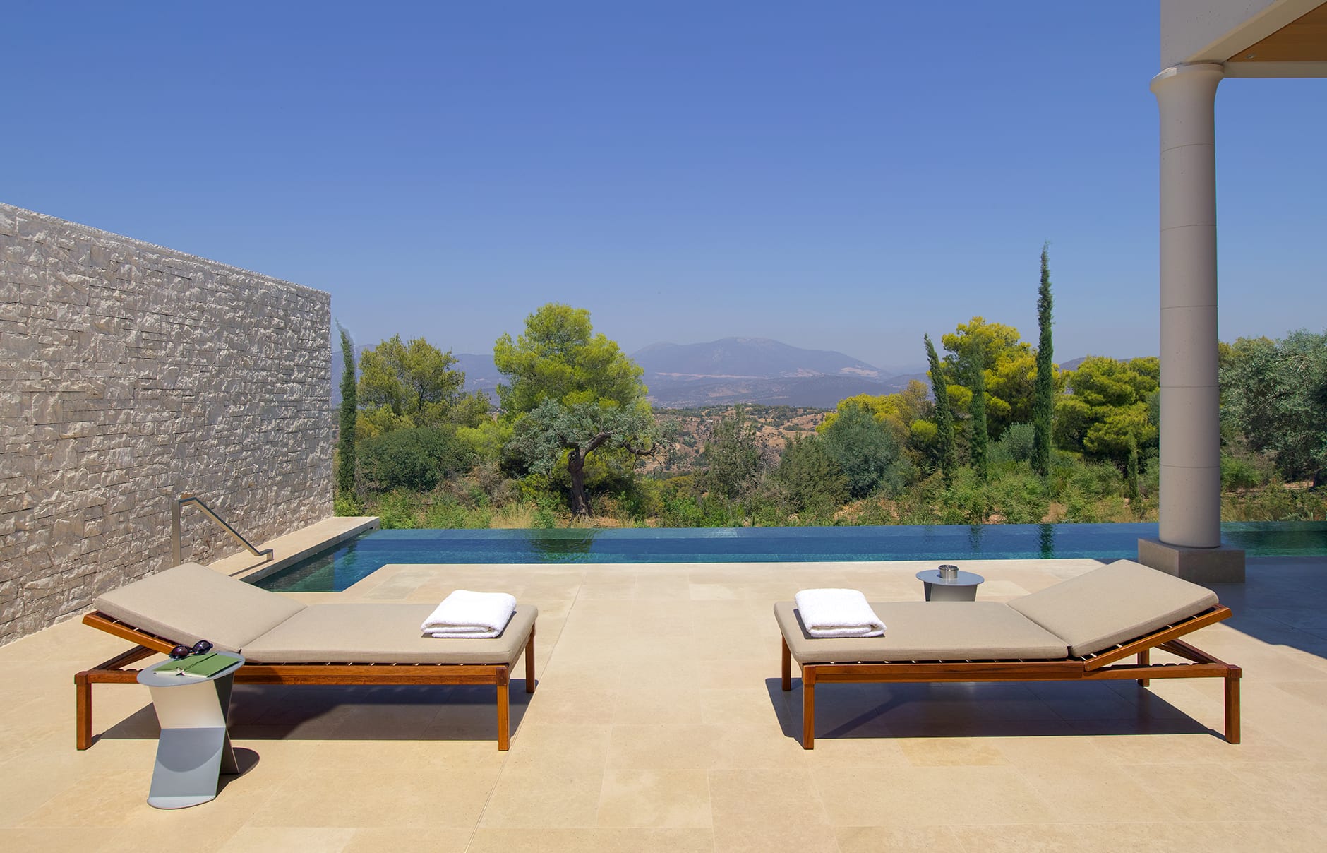 Amanzoe, Porto Heli, Peloponnese, Greece. Luxury Hotel Review by TravelPlusStyle. © Aman Resorts