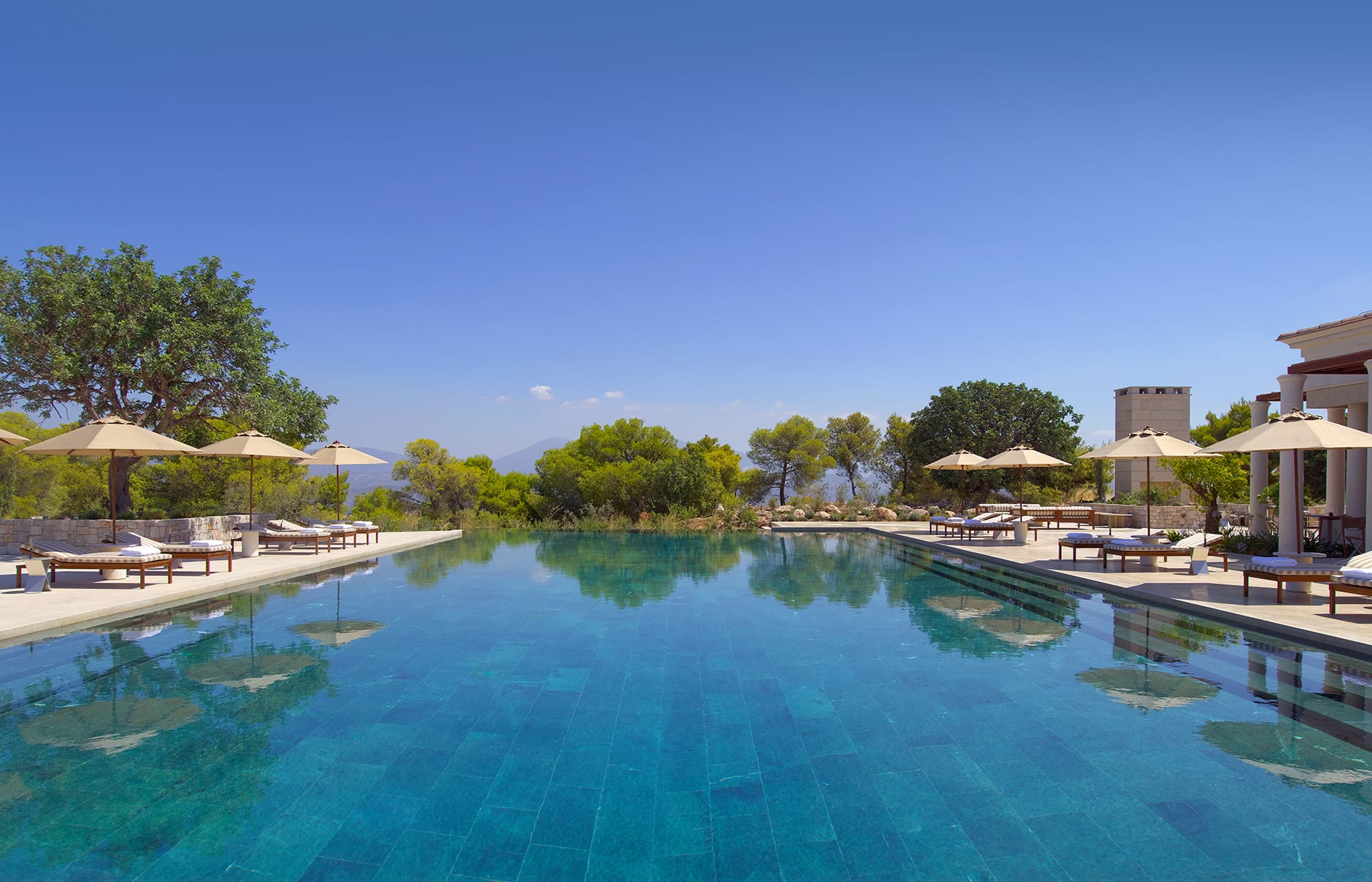 Amanzoe, Porto Heli, Peloponnese, Greece. Luxury Hotel Review by TravelPlusStyle. © Aman Resorts