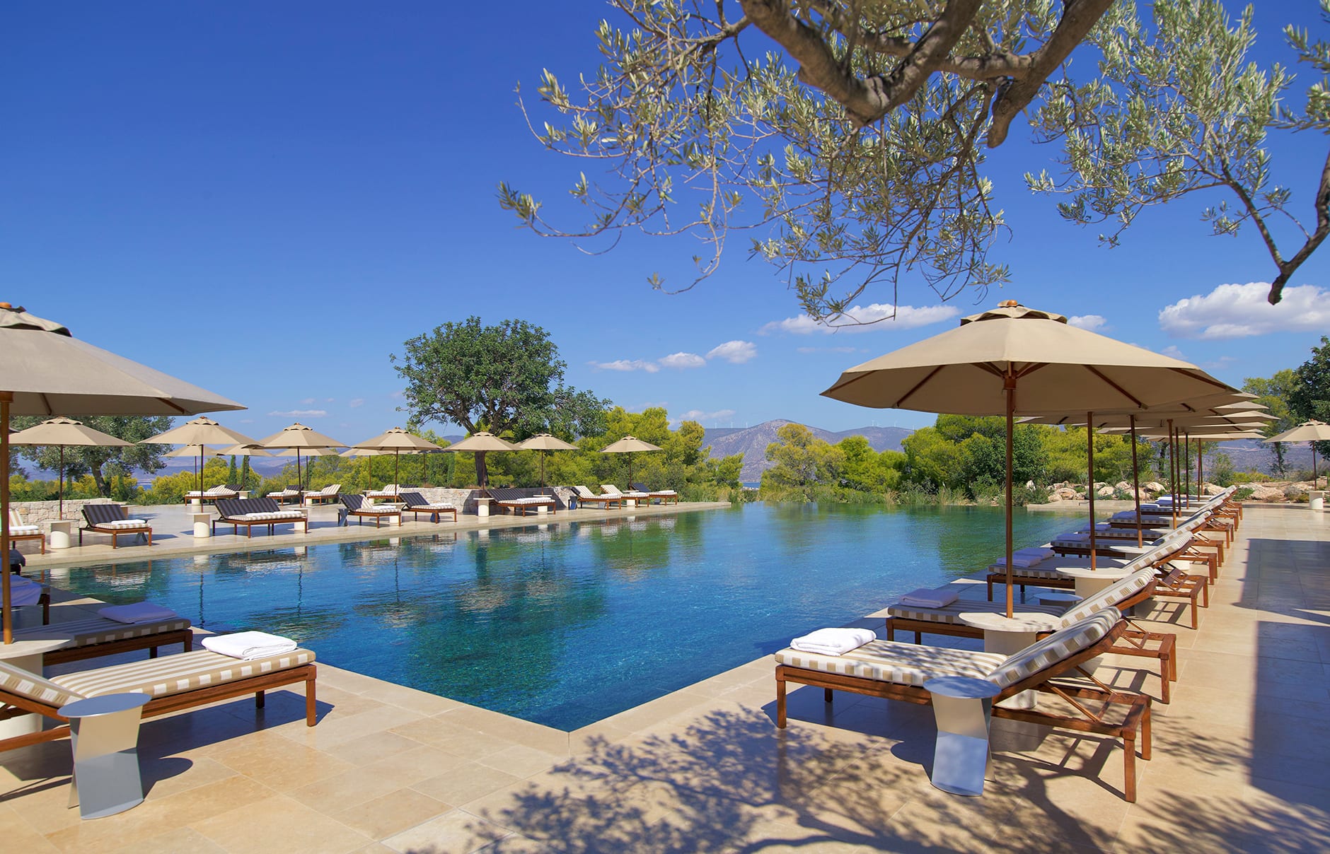 Amanzoe, Porto Heli, Peloponnese, Greece. Luxury Hotel Review by TravelPlusStyle. © Aman Resorts