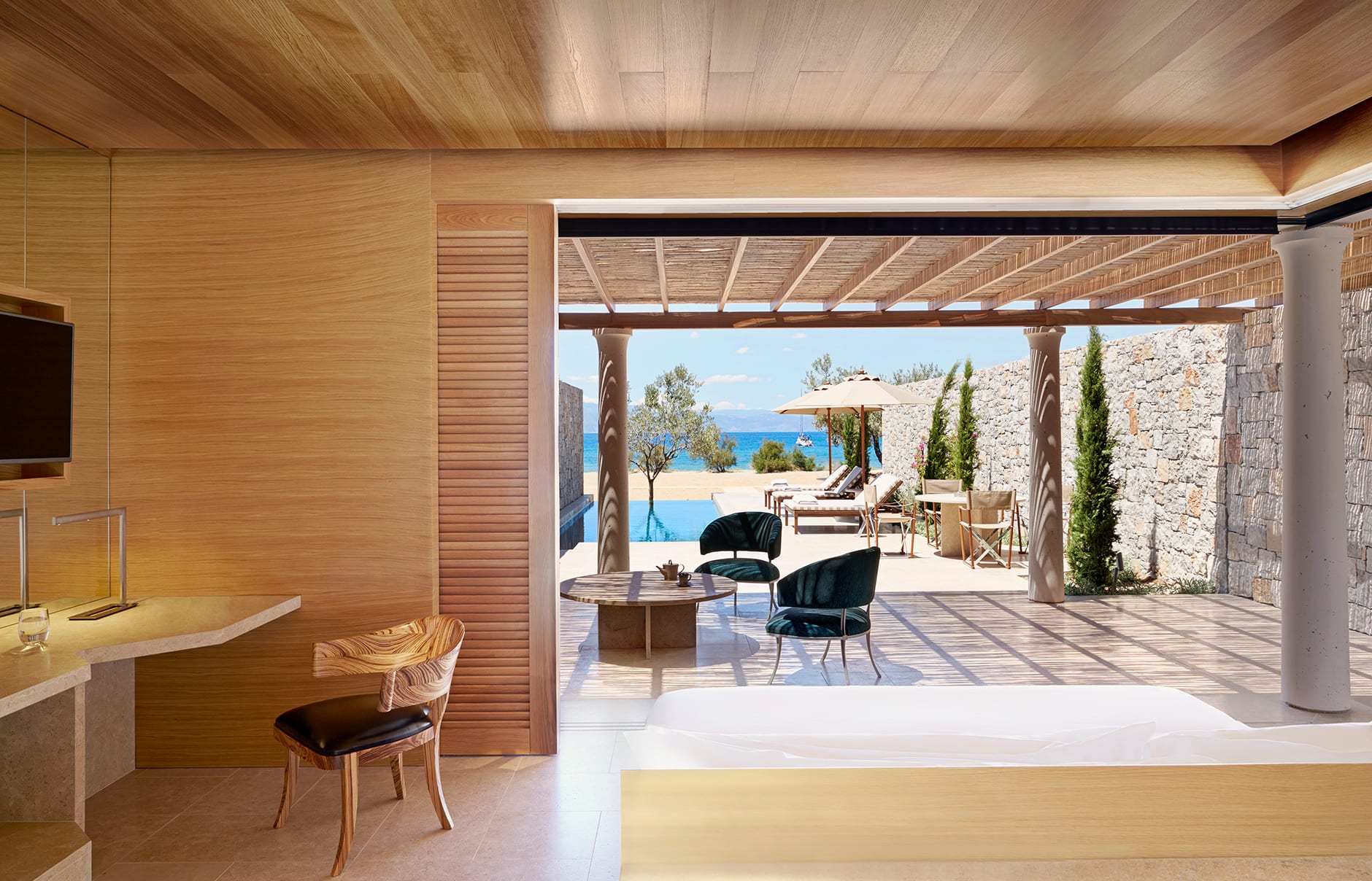 Amanzoe, Porto Heli, Peloponnese, Greece. Luxury Hotel Review by TravelPlusStyle. © Aman Resorts