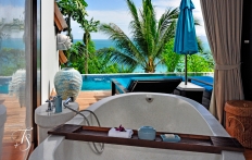 Villa Bathroom, Four Seasons Resort Koh Samui. © Travel+Style