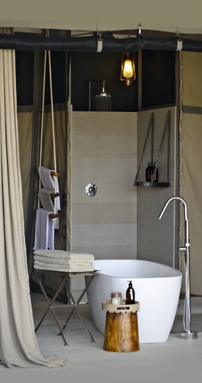 Bathroom. Chinzombo Camp, Zambia. travelplusstyle.com