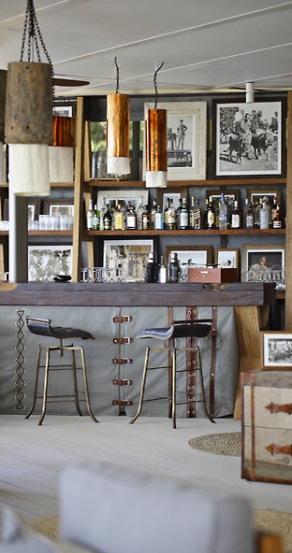 Bar. Chinzombo Camp, Zambia. travelplusstyle.com