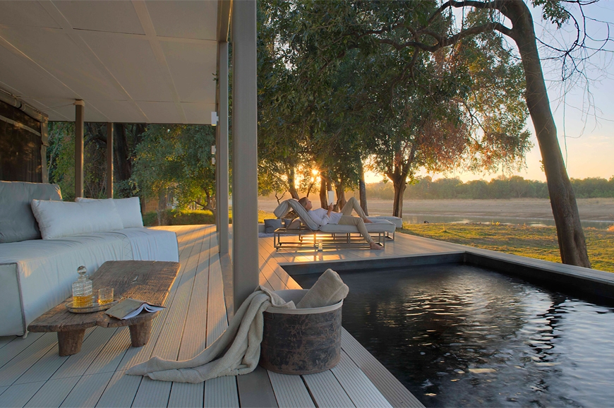 Views over your private pool. Chinzombo Camp, Zambia. travelplusstyle.com
