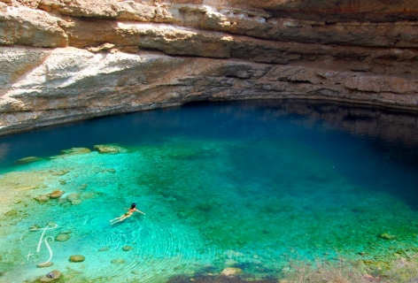 Bimmah Sinkhole, Oman. © Travel+Style