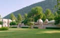 Pool Pavilion Exterior. Amanbagh, Alwar, Rajasthan, India. Luxury Hotel Review by TravelPlusStyle. Photo © Aman Resorts