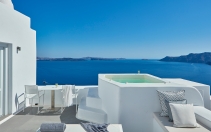 Katikies, Santorini, Greece.  Luxury Hotel Review by TravelPlusStyle. Photo © Katikies