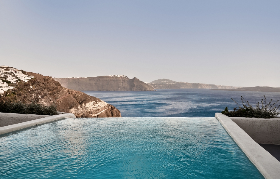 Mystique, Santorini, Greece. Hotel Review by TravelPlusStyle. Photo © Marriott International