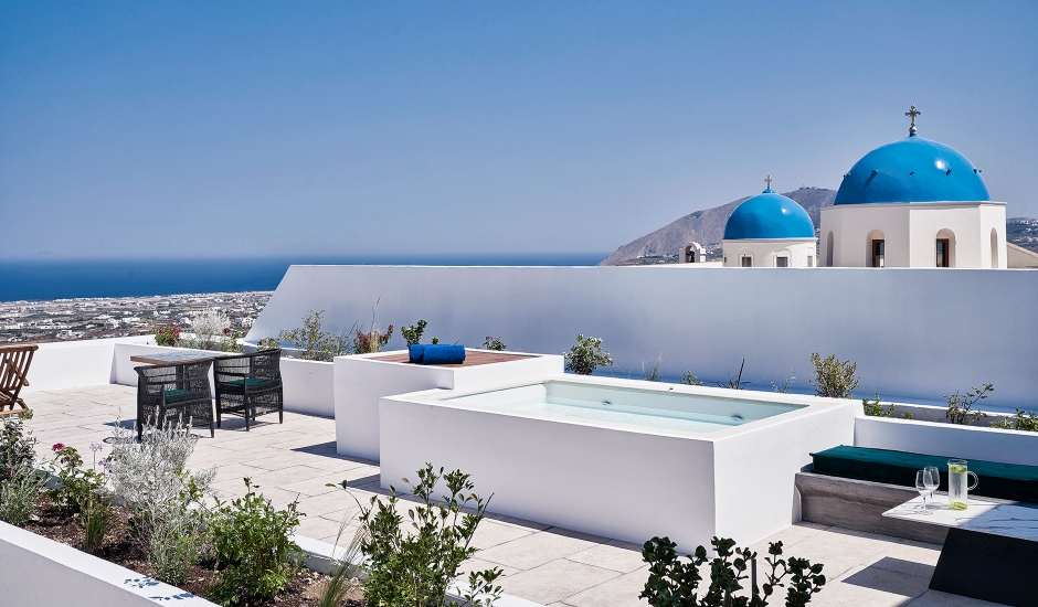 Katikies Garden, Fira, Santorini. TravelPlusStyle.com