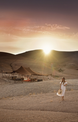 Scarabeo Camp, Agafay Desert, Marrakech, Morocco. Photo © TravelPlusStyle.com