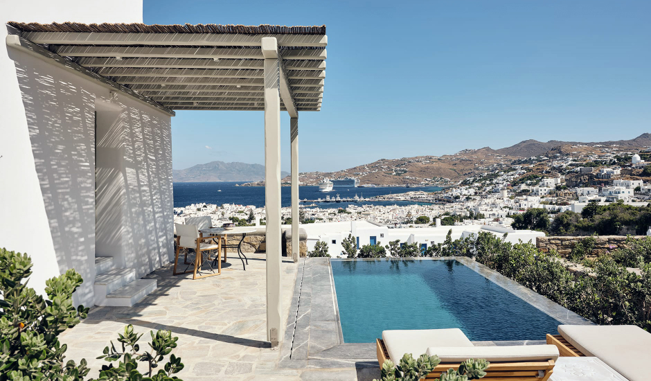 Belvedere Hotel Mykonos, Mykonos, Greece.  The Best Luxury Hotels In Mykonos. TravelPlusStyle.com