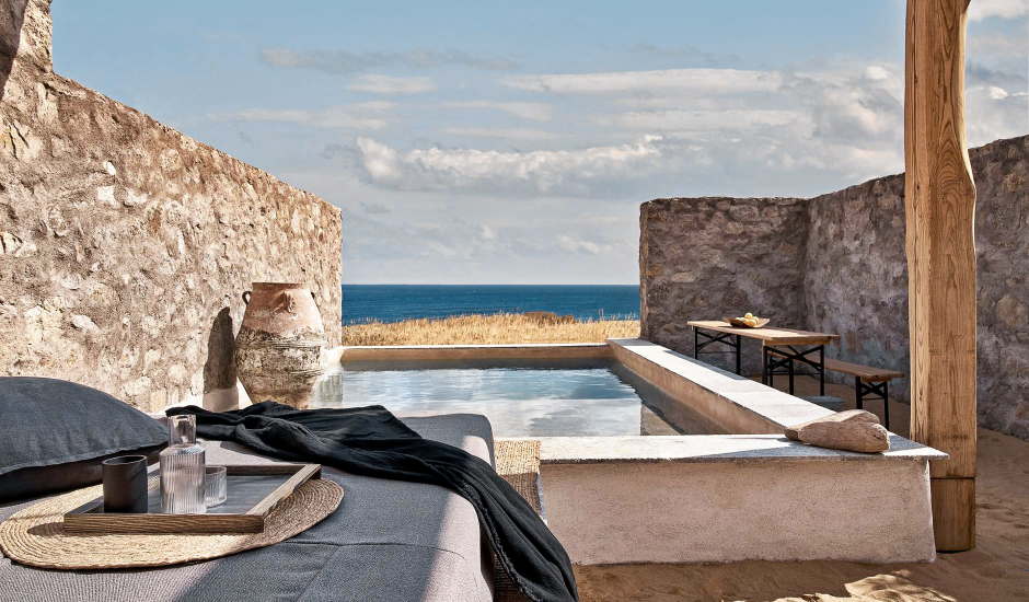 Nomad Mykonos, Kalo Livadi, Greece. The Best Luxury Hotels In Mykonos. TravelPlusStyle.com