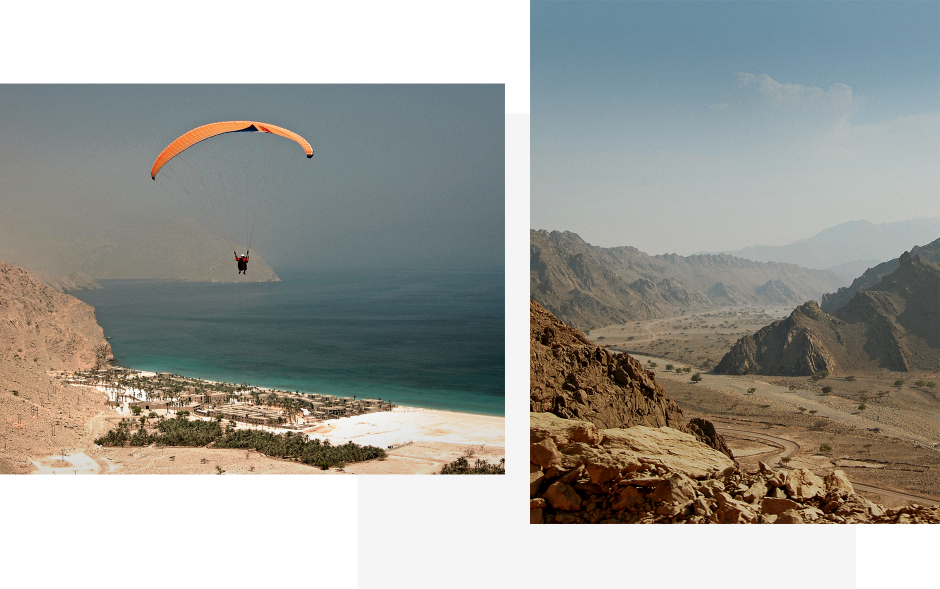 Paragliding at Senses Zighy Bay, Musandam Peninsula, Oman. Photo by ©TravelPlusStyle.com
