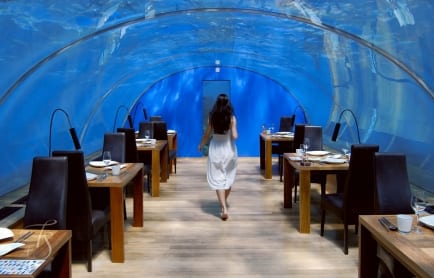 Ithaa Restaurant, Conrad Maldives Rangali Island. © Travel+Style