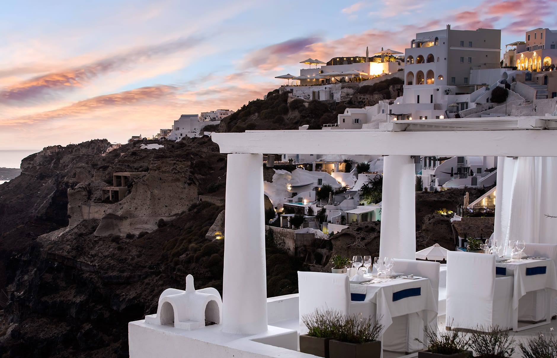 Katikies, Santorini, Greece.  Luxury Hotel Review by TravelPlusStyle. Photo © Katikies