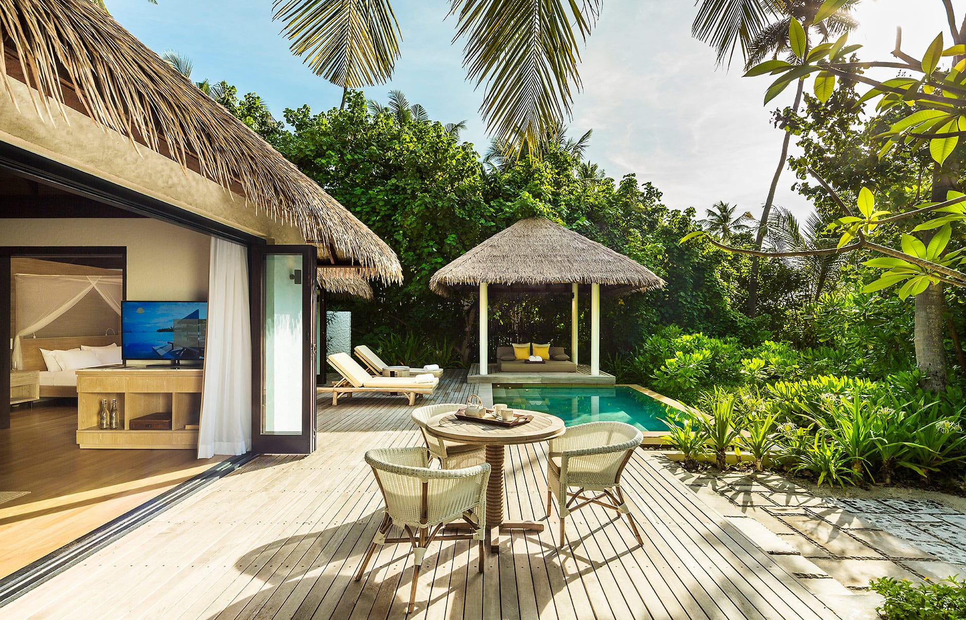 Garden Room. COMO Maalifushi, Maldives. Hotel Review by TravelPlusStyle. Photo © COMO Hotels & Resorts