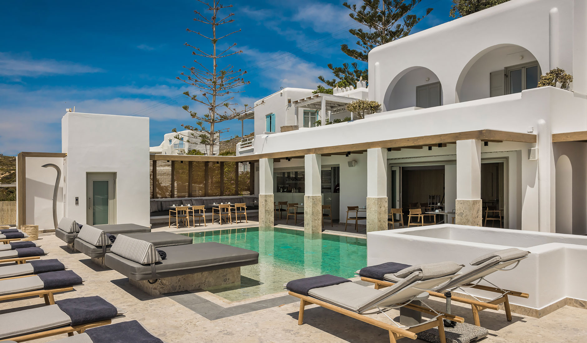 Grace Mykonos, Greece. Hotel Review by TravelPlusStyle. Photo © Grace Mykonos