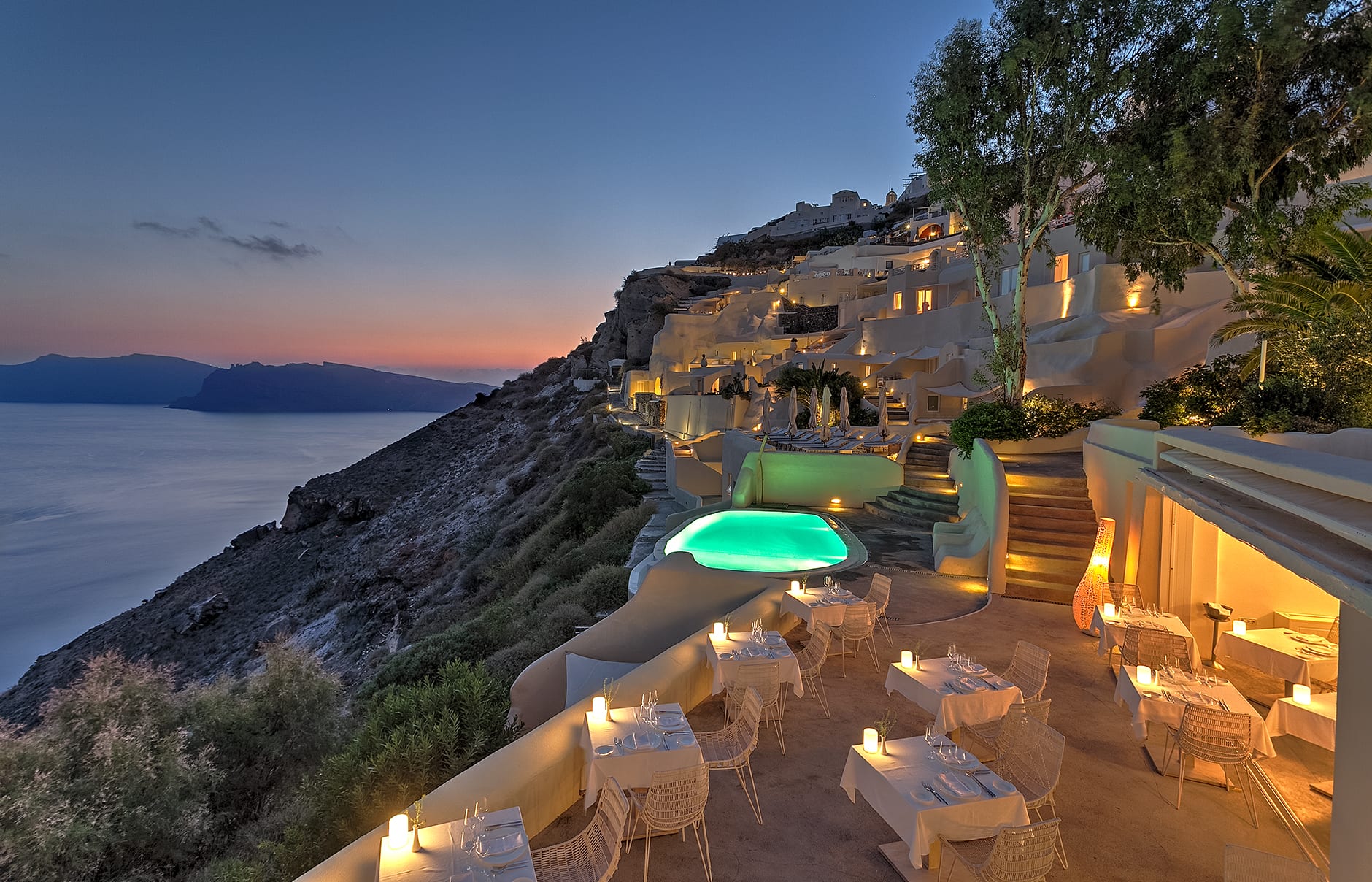 Mystique, Santorini, Greece. Hotel Review by TravelPlusStyle. Photo © Marriott International