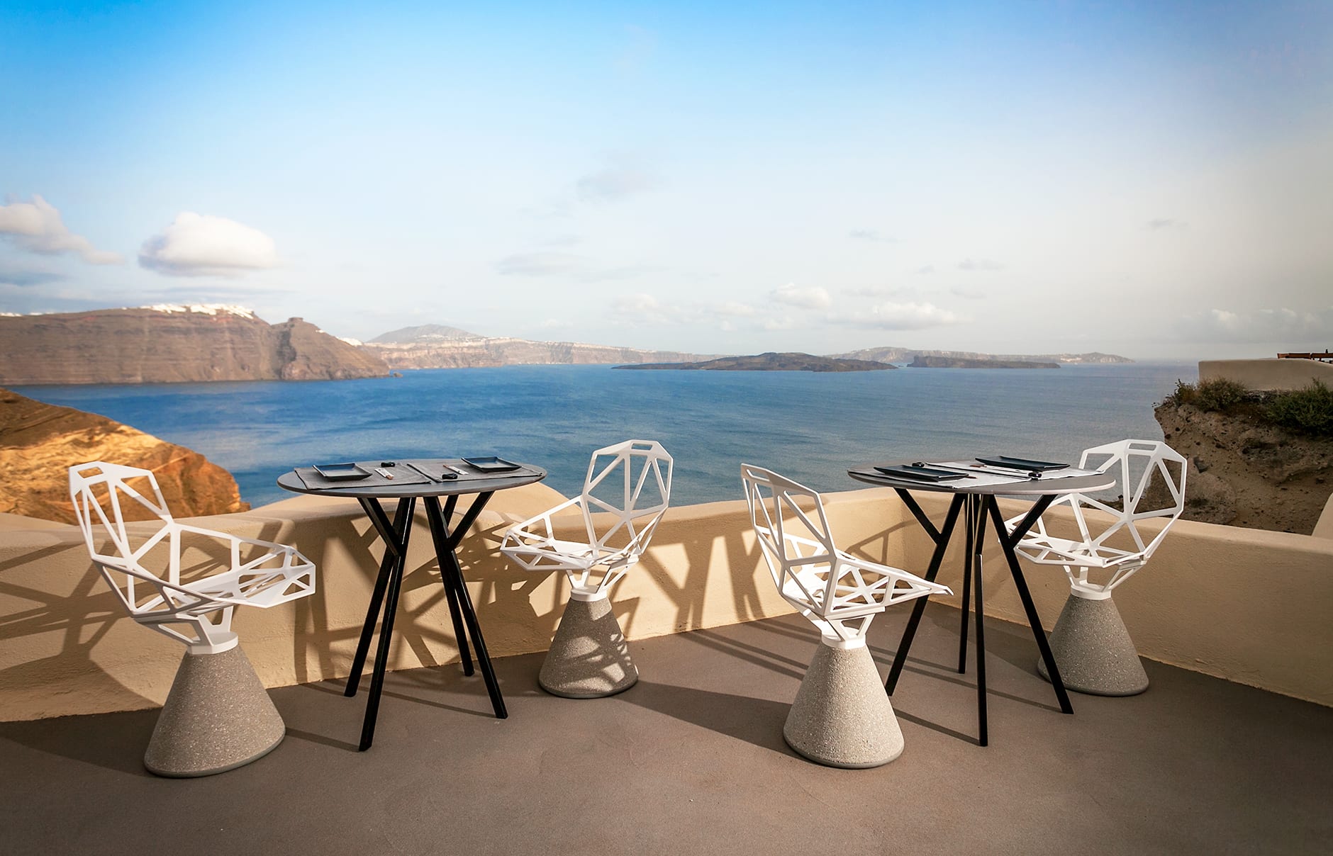 Mystique, Santorini, Greece. Hotel Review by TravelPlusStyle. Photo © Marriott International