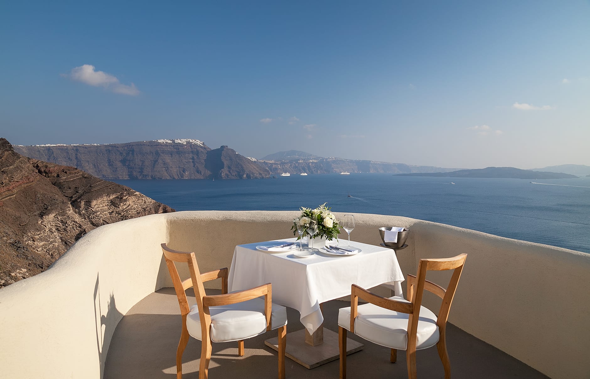 Mystique, Santorini, Greece. Hotel Review by TravelPlusStyle. Photo © Marriott International