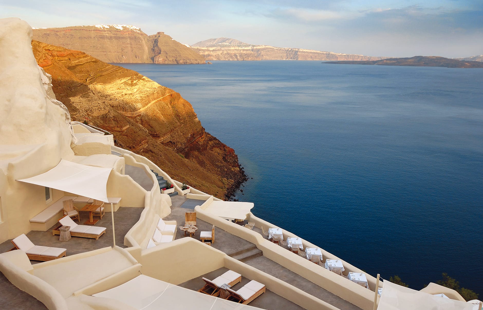 Mystique, Santorini, Greece. Hotel Review by TravelPlusStyle. Photo © Marriott International