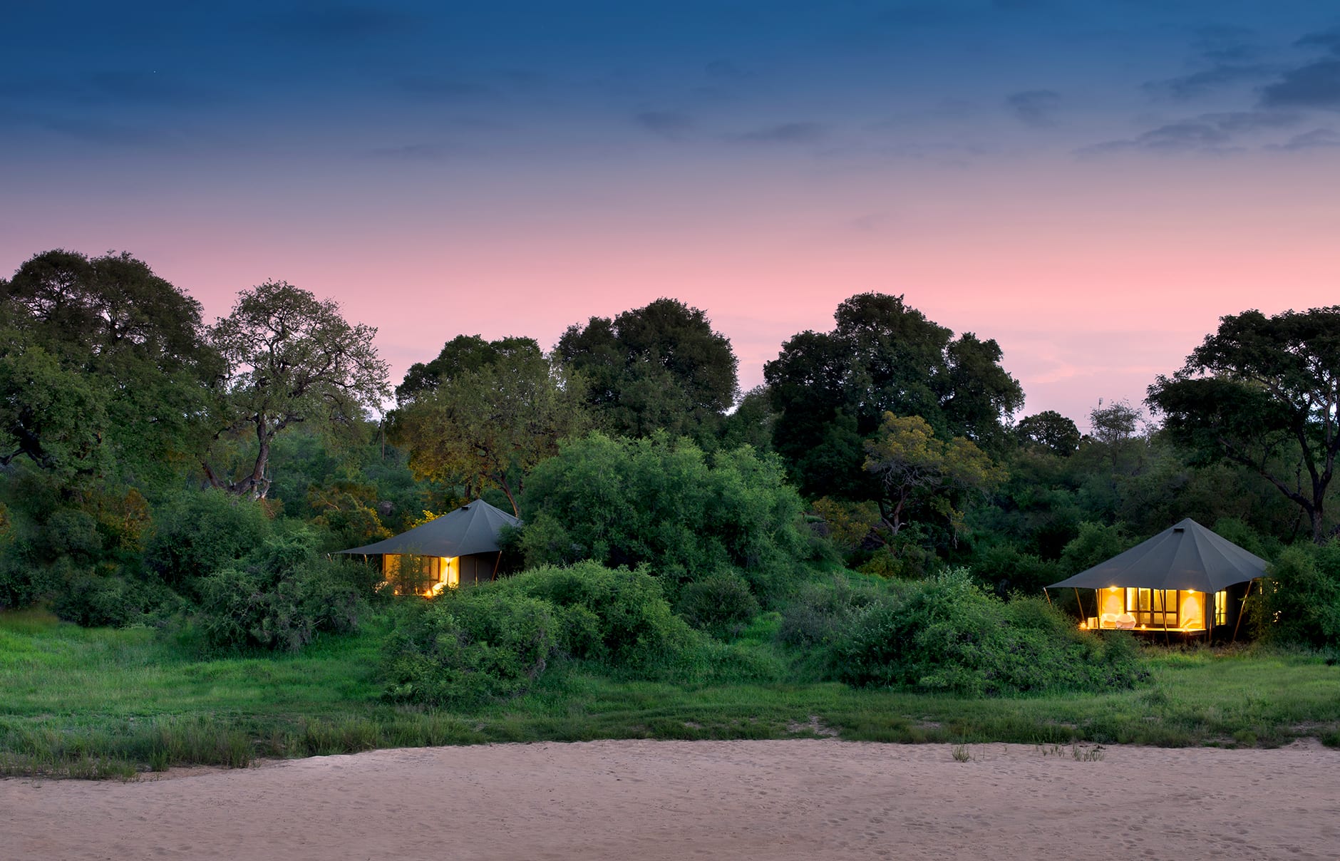 andBeyond Ngala Tented Camp, Kruger National Park, South Africa. Review by TravelPlusStyle. Photo © andBeyond exterior-view-of-andbeyond-ngala-tented-camp-_1_