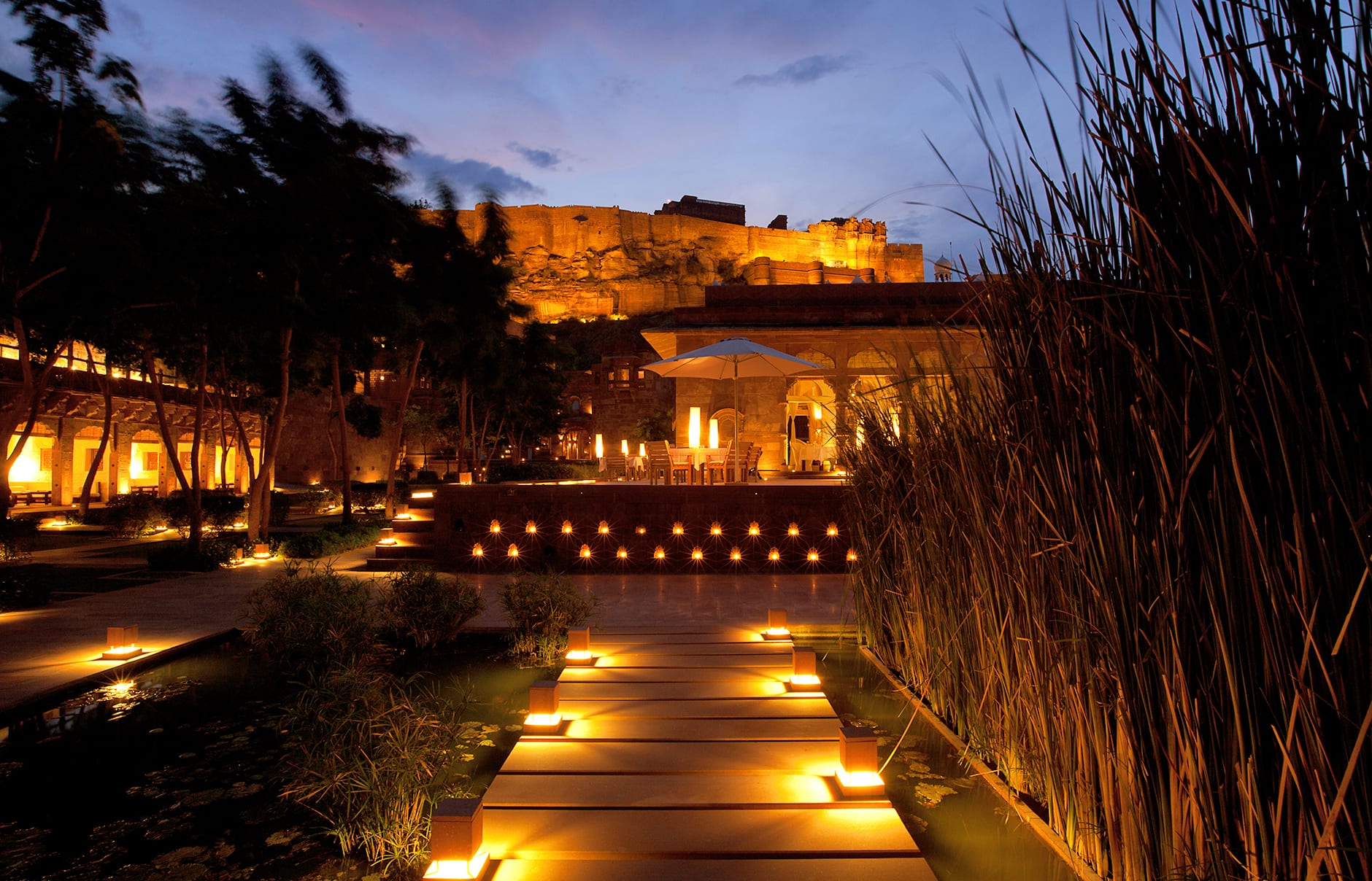 Raas evening view. Raas Jodhpur, India. Luxury Hotel Review by TravelPlusStyle. Photo © Rass