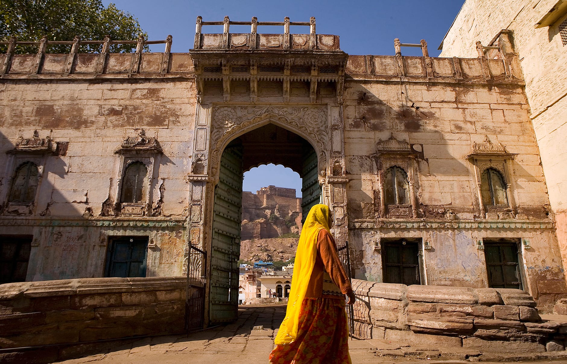 Front gate. Raas Jodhpur, India. Luxury Hotel Review by TravelPlusStyle. Photo © Rass