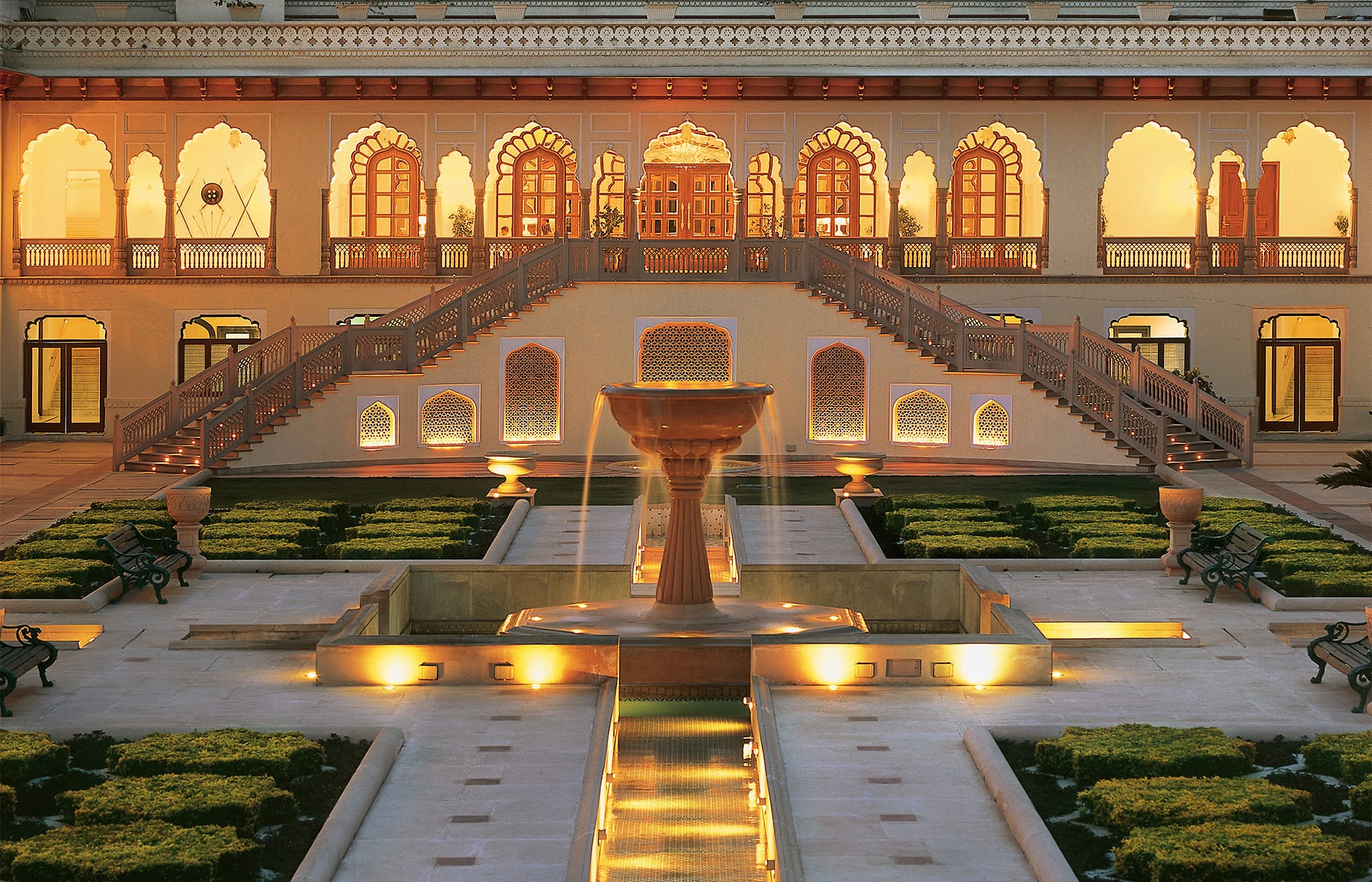 Taj Rambagh Palace, Jaipur, India. Luxury Hotel Review by TravelPlusStyle. Photo © Taj Hotels Resorts and Palaces