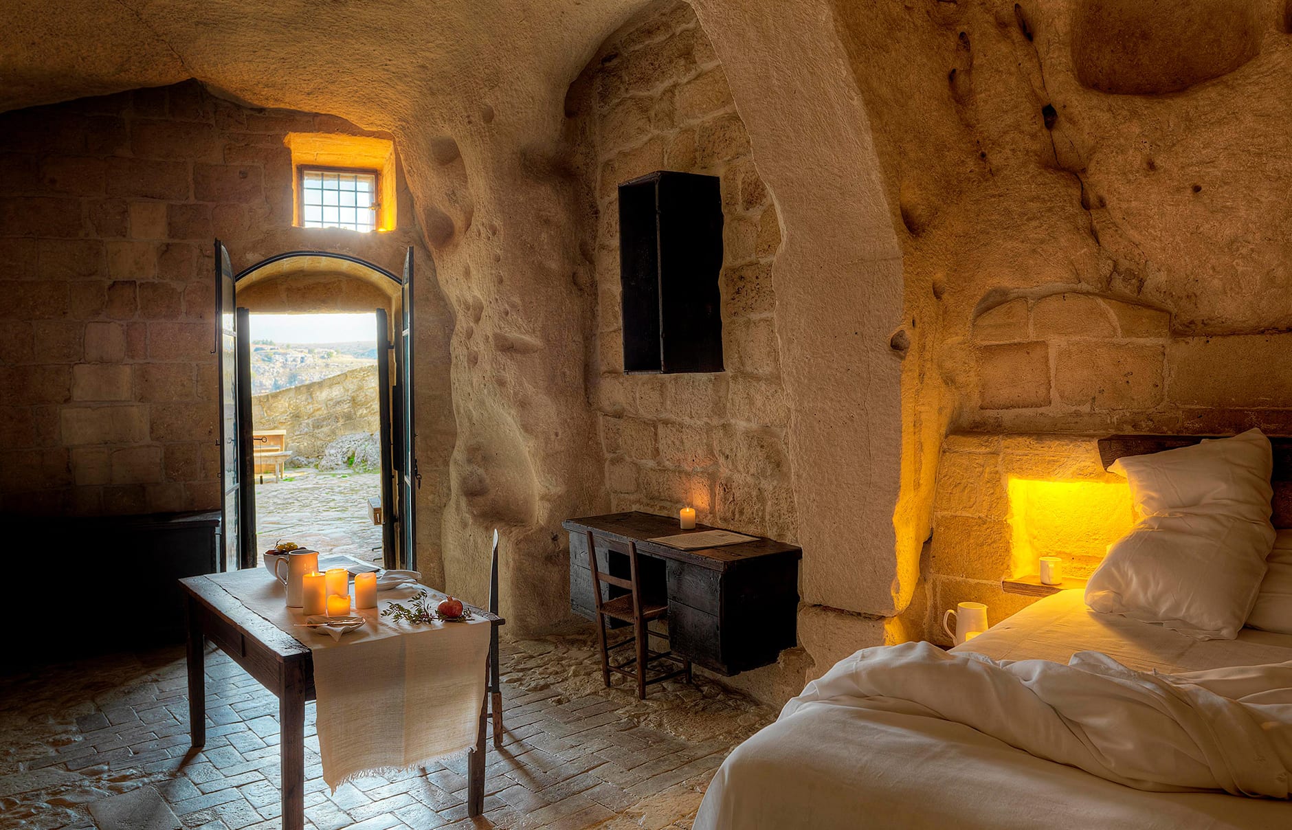 Sextantio Le Grotte Della Civita, Italy. Hotel Review by TravelPlusStyle. Photo © Sextantio