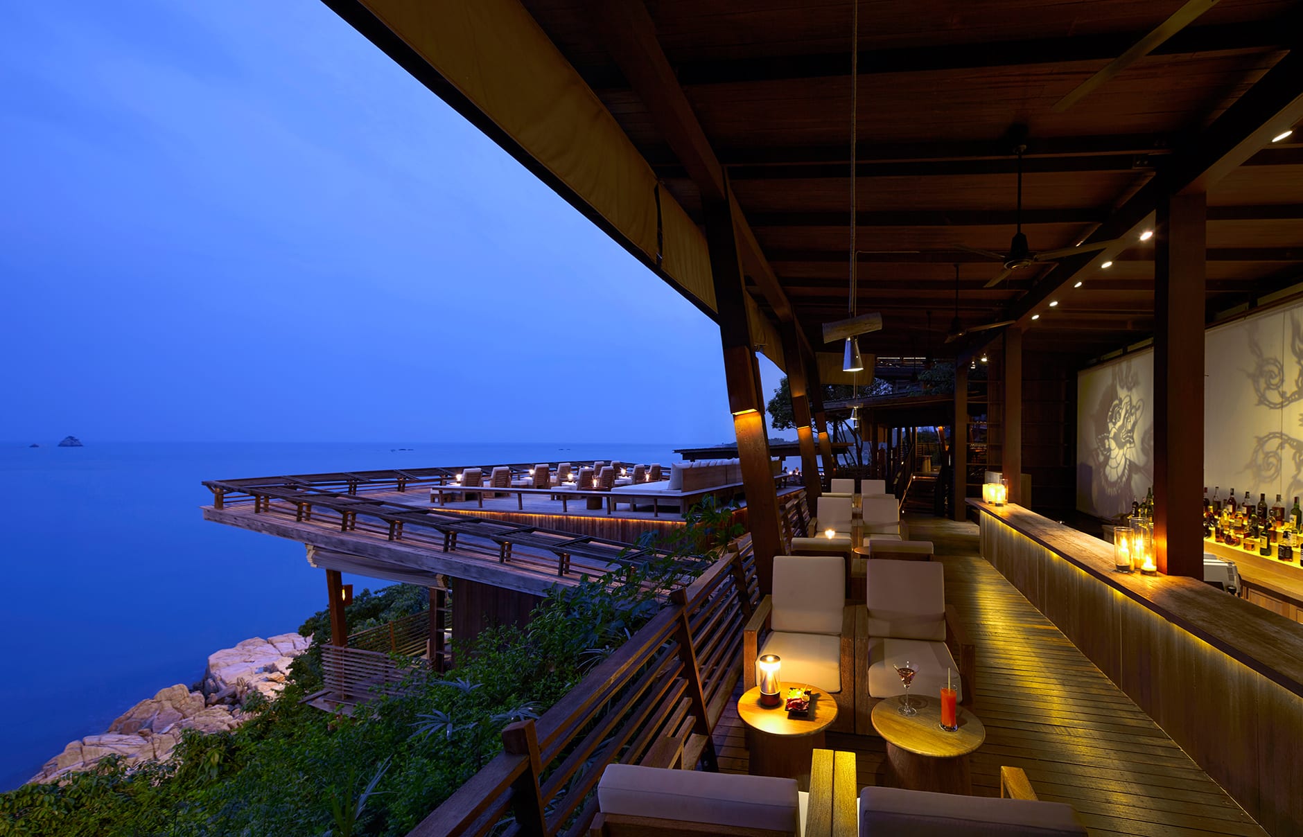 Dining on the Rocks. Six Senses Samui, Thailand. Hotel Review by TravelPlusStyle. Photo © Six Senses Resorts & Spas