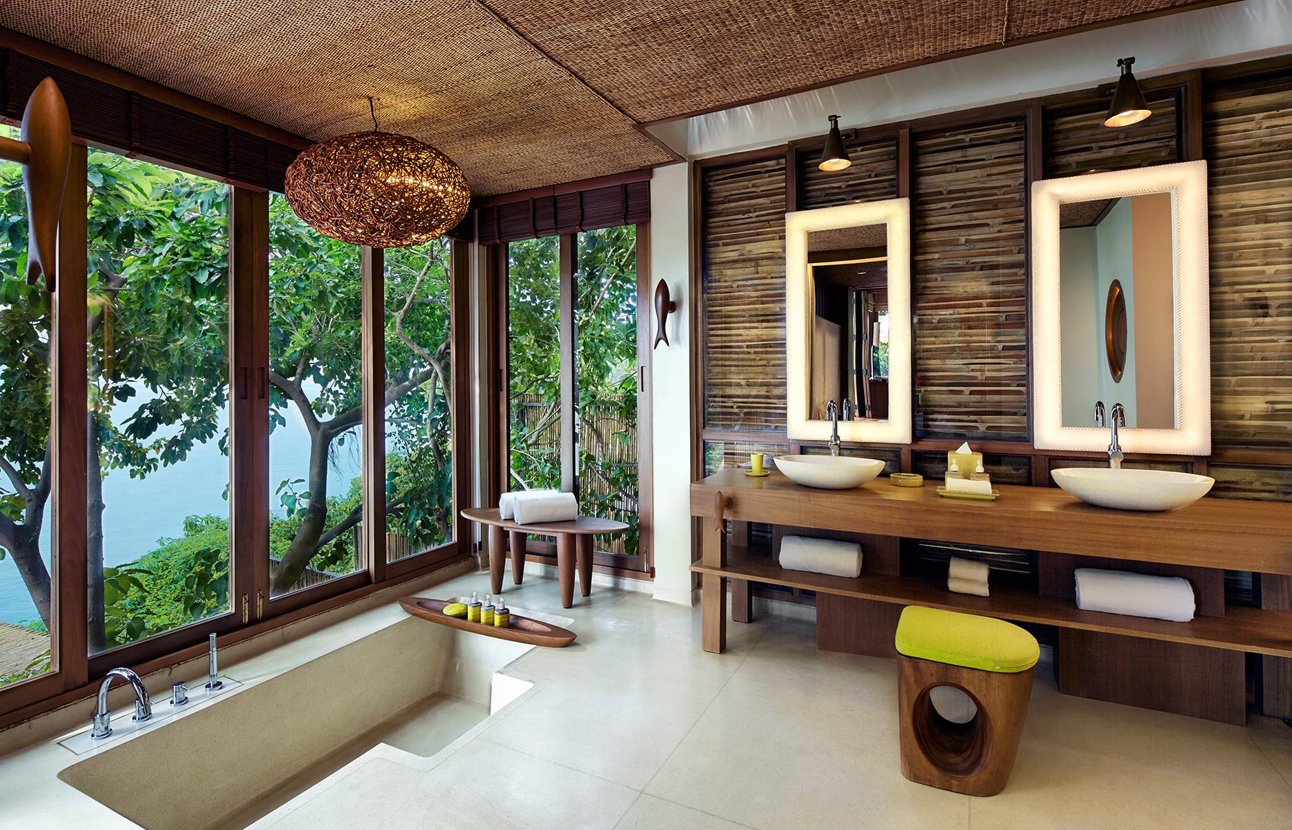 Ocean Front Pool Villa bathroom. Six Senses Samui, Thailand. Hotel Review by TravelPlusStyle. Photo © Six Senses Resorts & Spas