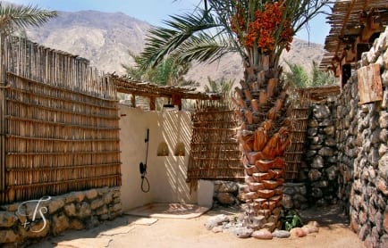 Outdoor Shower. Six Senses Zighy Bay, Oman
