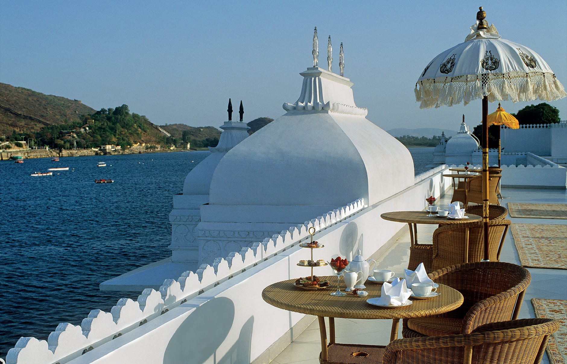 Taj Lake Palace, Udaipur, India. Luxury Hotel Review by TravelPlusStyle. Photo © Taj Hotels Resorts and Palaces