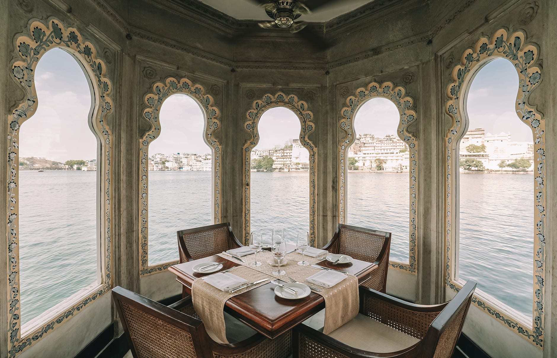 Taj Lake Palace, Udaipur, India. Luxury Hotel Review by TravelPlusStyle. Photo © Taj Hotels Resorts and Palaces