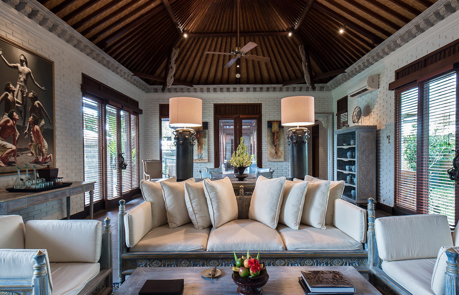 Tanah Gajah, a Resort by Hadiprana, Ubud, Bali. Hotel Review by TravelPlusStyle. Photo © Tanah Gajah rooms-hadiprana_villa-living_room_01