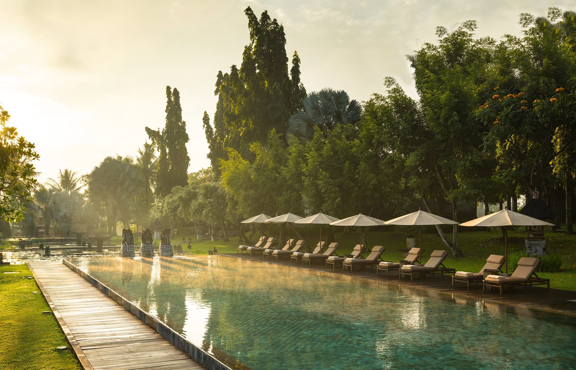 Tanah Gajah, a Resort by Hadiprana, Ubud, Bali. Hotel Review by TravelPlusStyle. Photo © Tanah Gajah the-chedi-club-tanah-gajah_main-pool-hero-shot