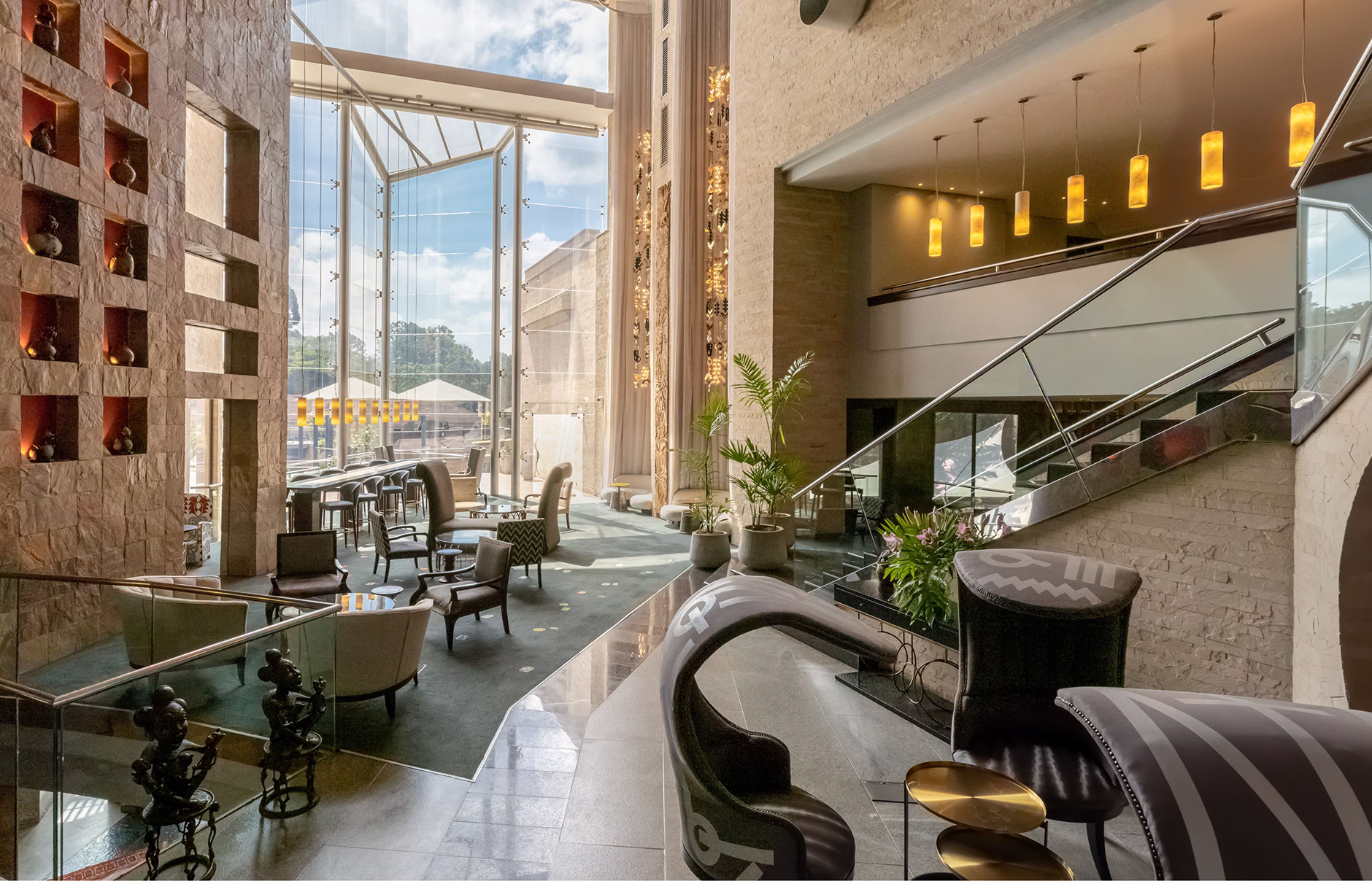 Tribe Hotel Nairobi, Kenya. Hotel Review by TravelPlusStyle. Photo © Tribe Hotel ds-nbods-lobby-1-11816_Wide-Hor