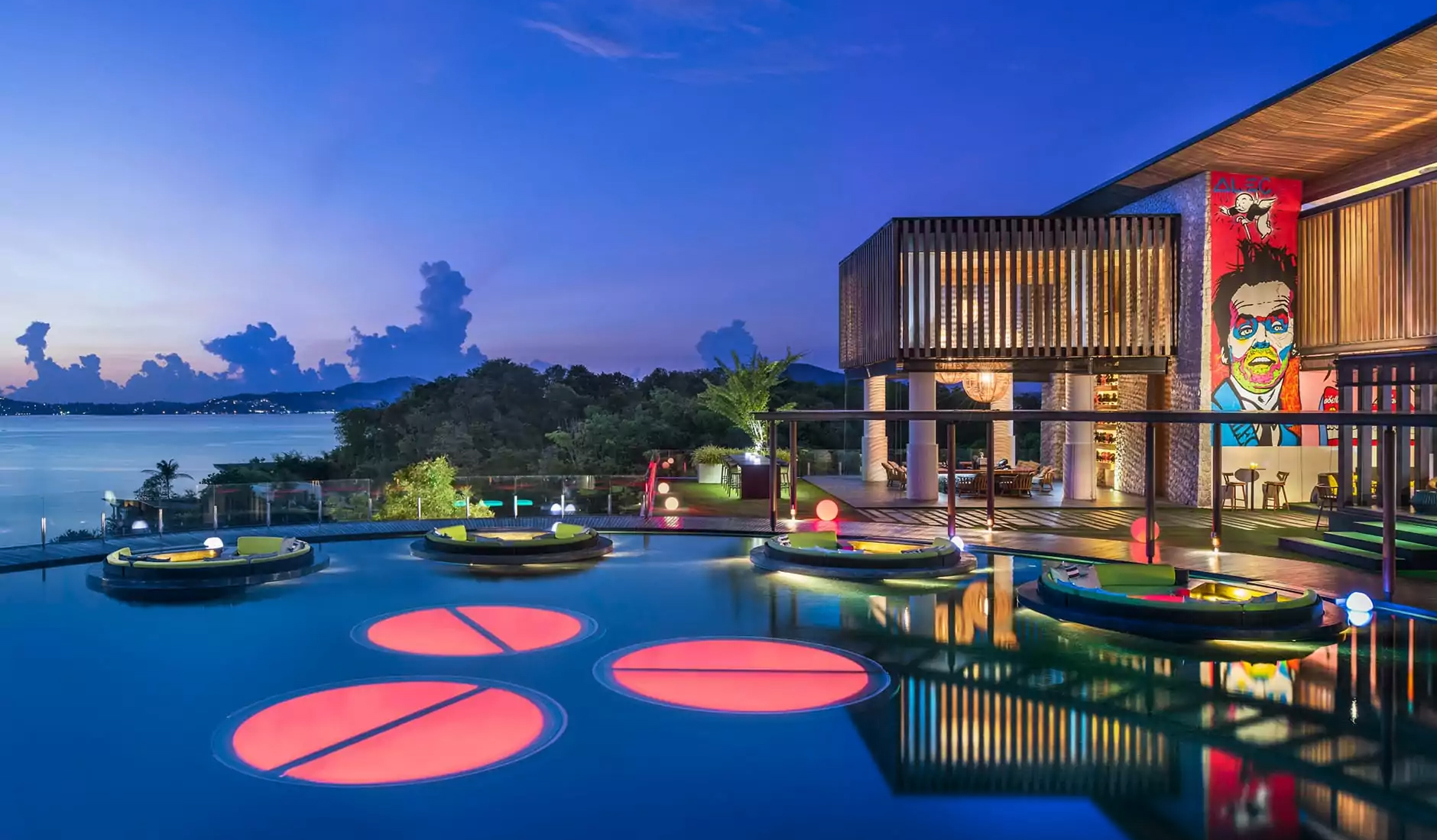 Lively Nightclub Ambiance at W Koh Samui After Sunset