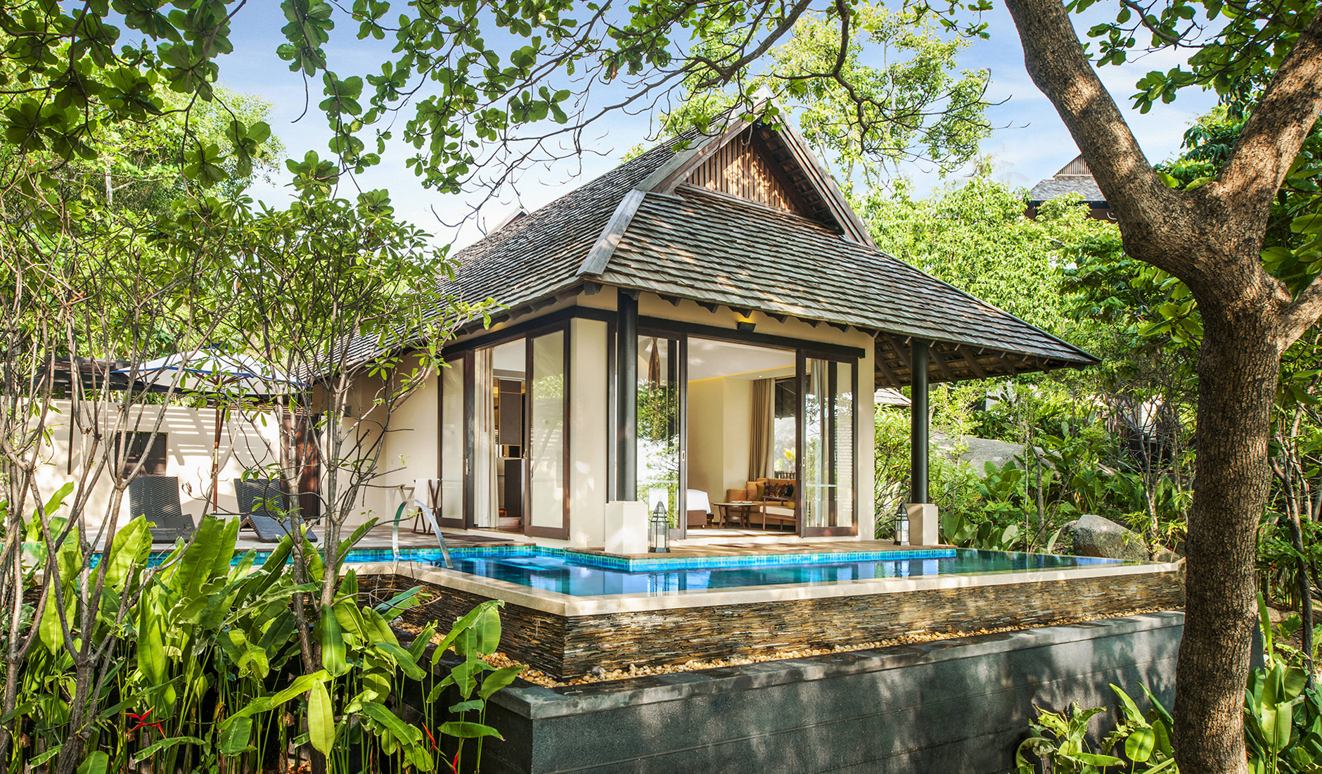 Private Plunge Pool Oasis at Vana Belle Luxury Resort.