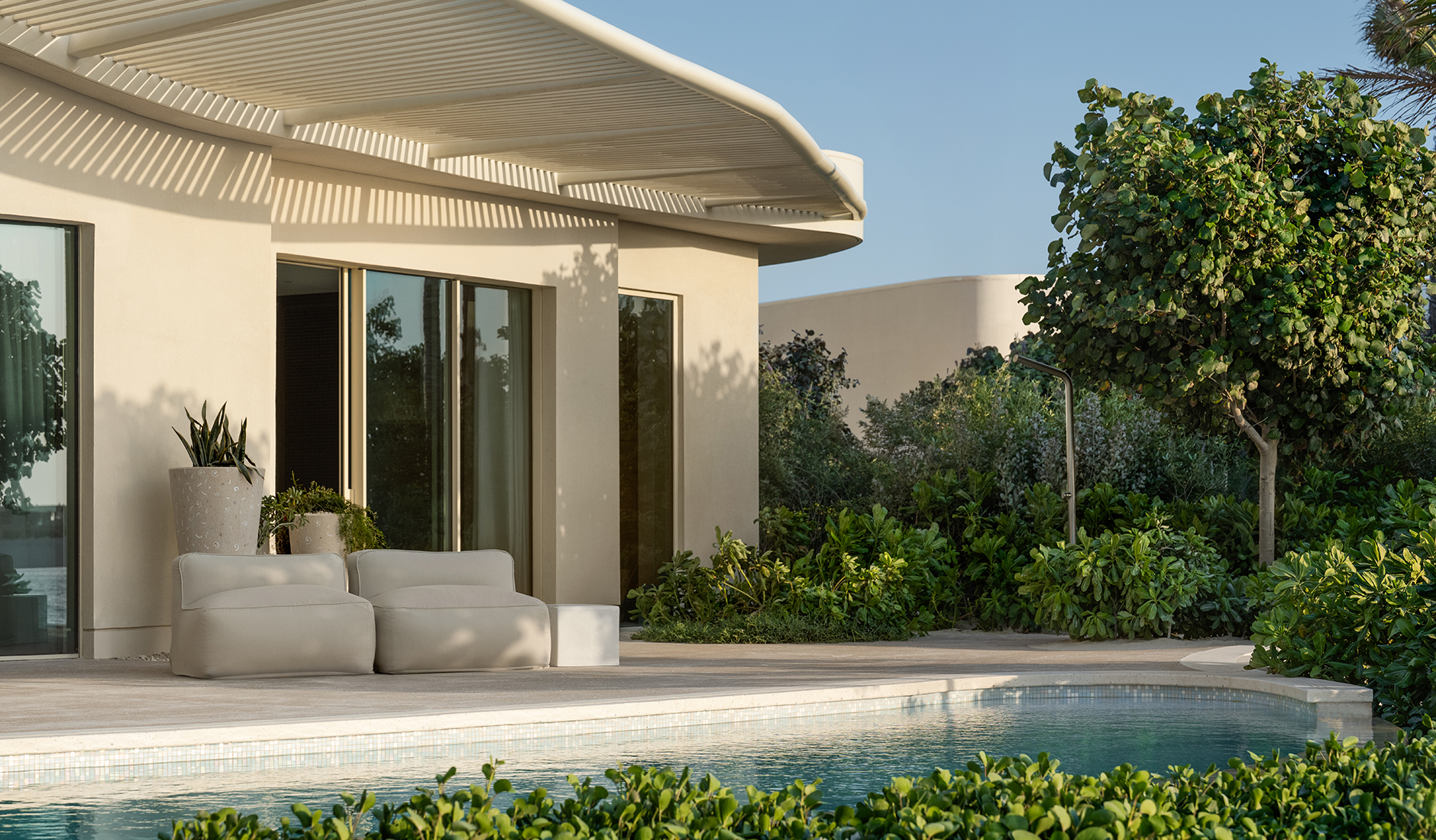 Luxurious private beach villa at SLS The Red Sea, recognized as one of the best hotels in Saudi Arabia for an exclusive oceanfront getaway.
