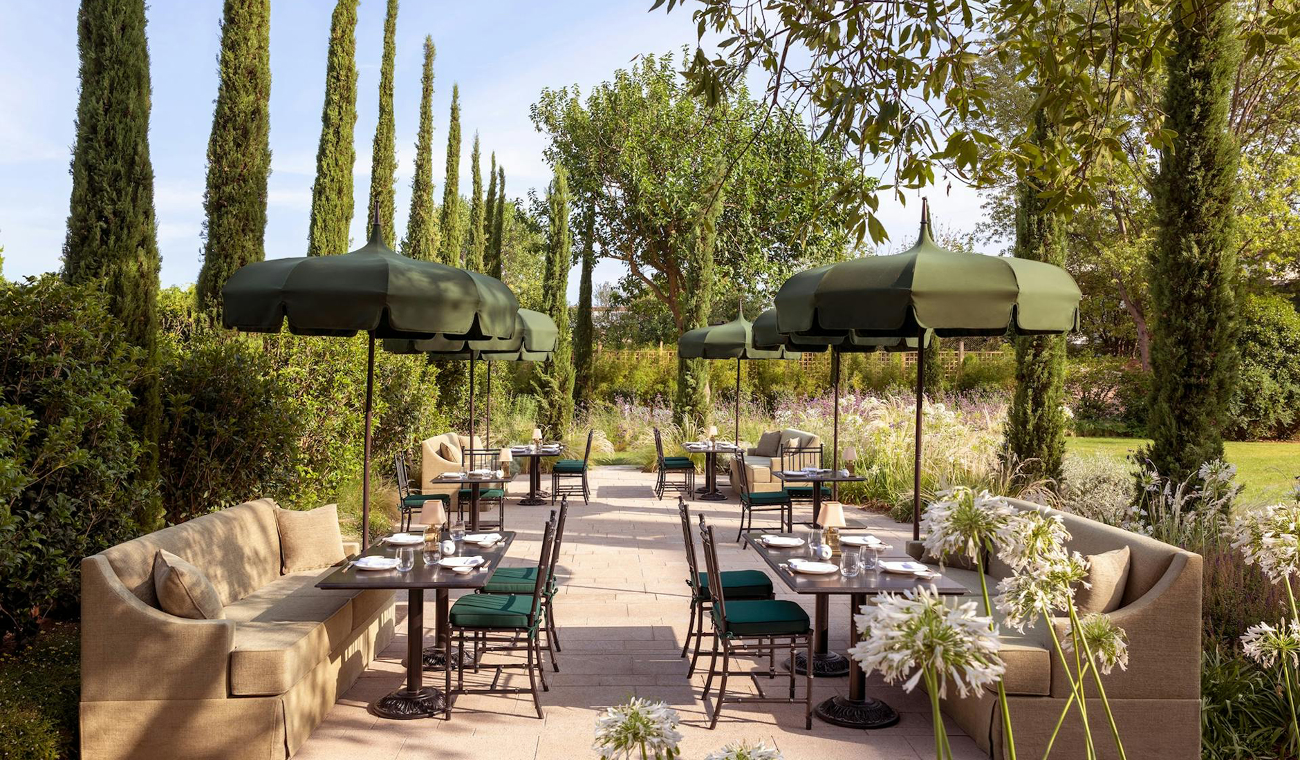 Private gardens at Airelles Palladio Venezia on the island of Giudecca