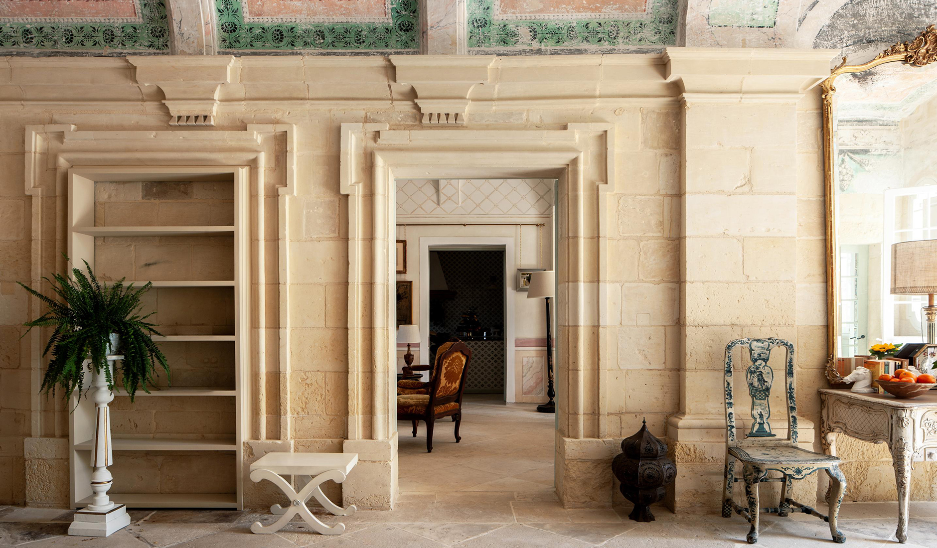 Intimate interior at the Valletta Bar in Casa Bonavita, Malta.